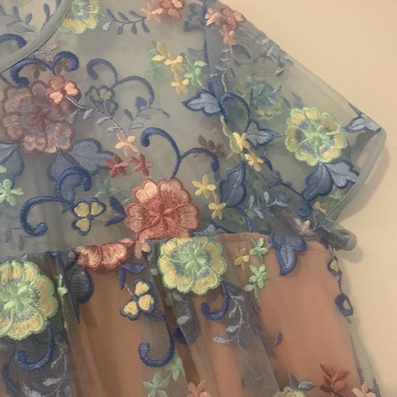 SOLD - Imperial Pastel Embroidered A-Line Dress - Picture 3 of 9